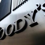Moody’s sign on 7 World Trade Center tower in New York