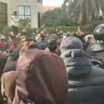العاصمة: منع مسيرة "مواطنون ضد الانقلاب" من الوصول إلى  شارع الحبيب بورقيبة وإطلاق الغاز المسيل للدموع